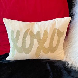 NWT XOXO Sparkling Embroidery Velour throw pillow.